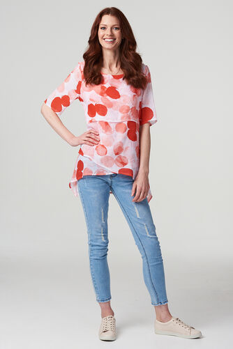 Izabel London – Polka Dot Layered Blouse Top